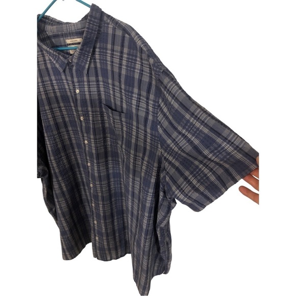 Oak Hill Cool & Dry Button Up Short Sleeved Pockets Roomy Side Vents Casual 6XL - Picture 4 of 10